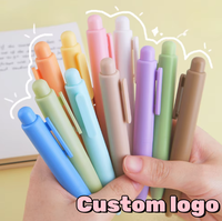 Pulpen Gel Plastik Tinta Hitam 0.5mm Portabel Saku Motif Macaron Lucu Kreatif Logo Kustom Yilan Y-80 Promosi Netral Gender