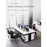 Escritorio de Oficina Moderno e Industrial Personalizable para 2-6 Personas con Divisiones, Mesa Blanca para Computadora con Gabinete, para Oficina en Equipo