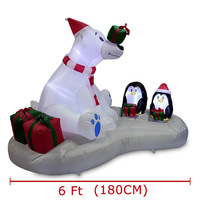 Hélicoptère de Noël gonflable lumineux avec Père Noël gonflable sur un avion, décoration de fête de Noël parfaite