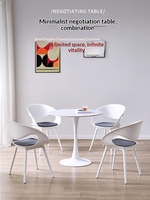 Ensemble de table et de chaises de réunion multifonctionnelles modernes en acier nordique pour la réception, la consultation, les affaires, les meubles de maison