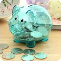 Coffre-fort Transparent en plastique, cadeau multifonctionnel, pour pièces de monnaie, tirelire