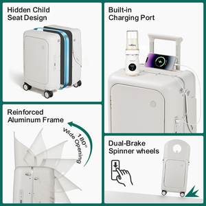 Nouvelle valise pour enfants 2026 avec siège, en PC, cadre en aluminium, style sport, bagages de luxe avec port de chargement USB - Product Image 5