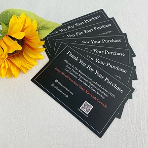 Custom Deluxe UV nero carta carta di carta opaca di istruzioni per la cura dei gioielli carta Deluxe <span class=keywords><strong>grazie</strong></span> piccola creazione di biglietti da visita - Product Image 5