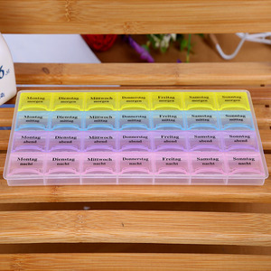 28 Compartment Portable Pillbox 7 Days Weekly Large Capacity With Lid For Home Use Plastic Storage Case - Product Image 3