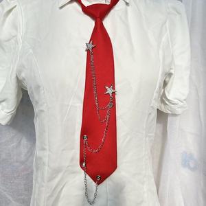 Corbata con cadena de estrellas, estilo universitario JK, sencilla y a la moda. - Product Image 4