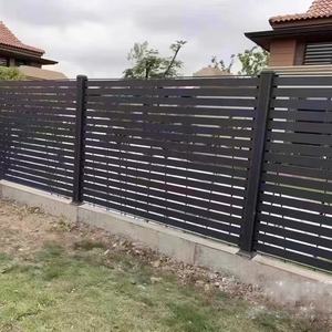 Pannelli di recinzione a doghe in alluminio orizzontale nero - Product Image 2