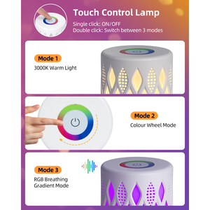 Aigostar RGB lampada da comodino bianca calda 256 colori dimmerabile Touch telecomando alla moda 5V luce notturna lampada da tavolo per bambini - Product Image 2