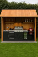 Cuisine de jardin modulaire en acier inoxydable, station de barbecue modulaire en acier inoxydable pour extérieur