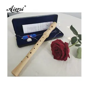 barroco instrumentos de viento de madera Suppliers-Aiersi-juego de 8 agujeros de grabadora barroca, flauta China nativa, instrumento de música de viento de madera