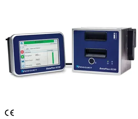 Videojet 6330 Dataflex TTO Codice Della Stampante Macchina da Stampa per il Sacchetto di Imballaggio di 32mm/53 millimetri Testina di Stampa Rh/Lh con certificazione CE