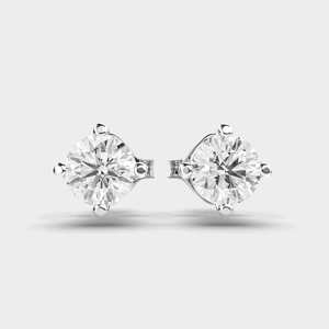 Premium 925 <b>Sterling</b> <b>Silver</b> Round Brilliant Moissanite <b>Stud</b> Earrings Stylish Fine Jewelry for Women - Product Image 2