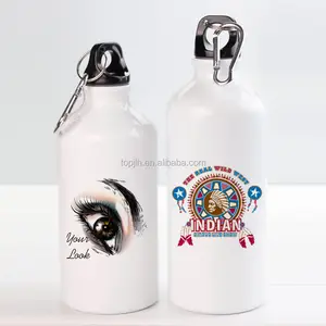 Topjlh 600ml Sport kantine mit normaler Tasse Wieder verwendbare einwand ige Aluminium-Fahrrad-Sport wasser flasche mit Karabiner