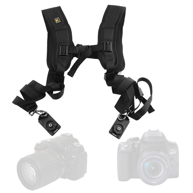 Camera Quick Release Double Shoulder Camera Strap Soft Harness Belt Photo Studio Accessories for Keeping 2 Cameras SLR DSLR