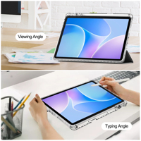 Étui pour tablette intelligente Infinix XPAD 20 11 pouces, X1102, en cuir PU, avec support pliable multi-positions et dos transparent