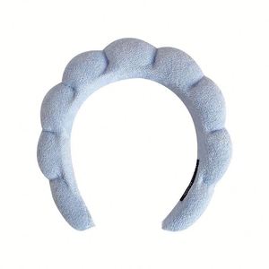 Diadema de esponja suave con diseño de nube retorcida para mujer, para cuidado de la piel, lavado facial y maquillaje, accesorio de spa de felpa - Product Image 3