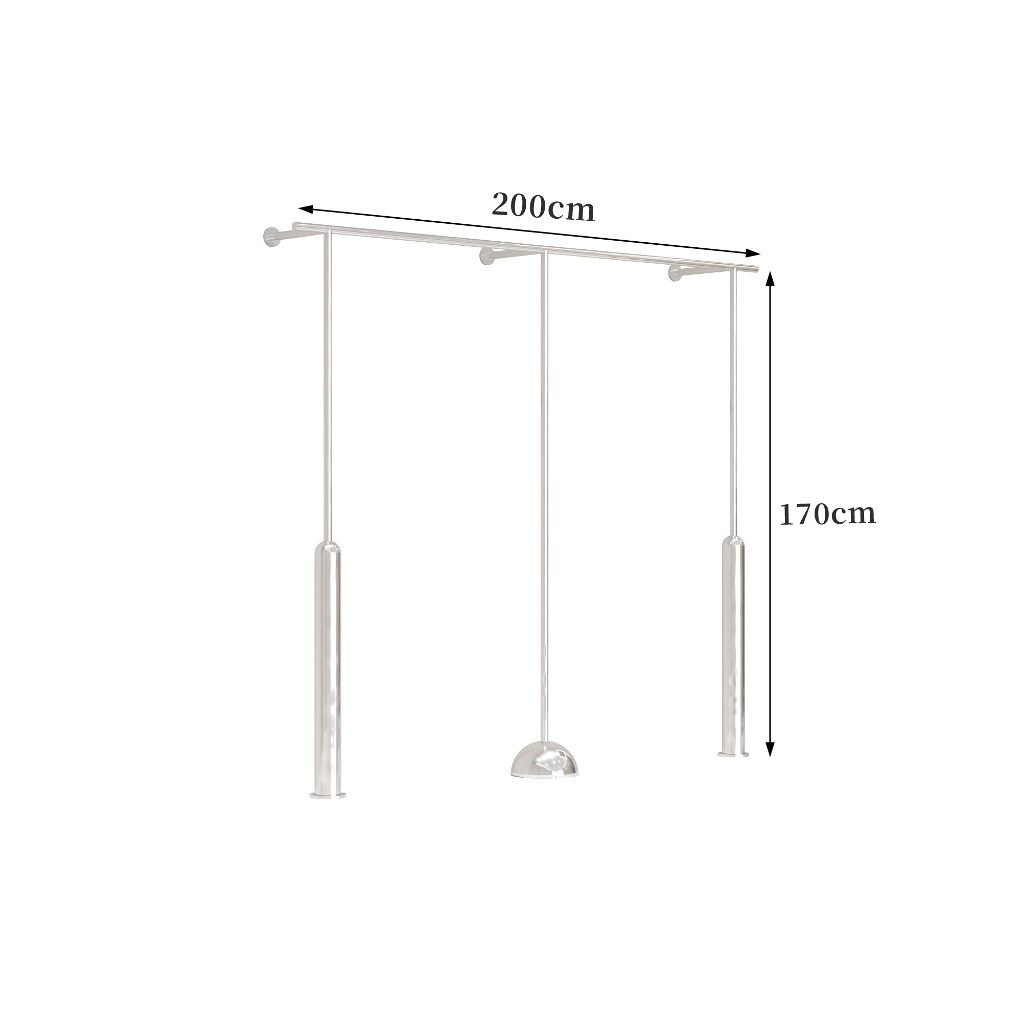 B-length 200cm high 170cm brushed stainless steel thickened