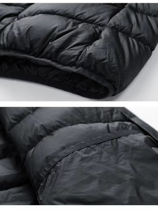 Veste en duvet de canard 90% à 2 couches pour homme Couleur kaki vert <span class=keywords><strong>noir</strong></span> Veste en duvet d'extérieur légère avec capuche Taille M à 4XL - Product Image 5
