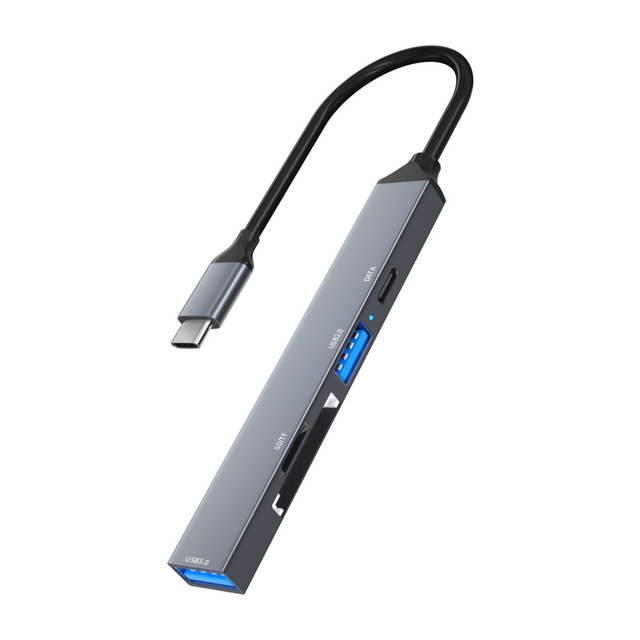 5-in-1 USB C Expansion Dock Hub Docking Station TF/SD Card Reader USB3.0 5Gbps Type C Plug and Play for PC Laptop Notebook