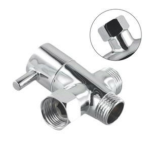 Válvula de Distribución de Agua de Latón Cromado Plateado de 3 Vías, Adaptador en T G1/2", Válvula Desviadora para Cabezal de Ducha de Baño - Product Image 1
