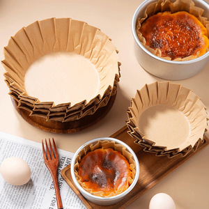 กระดาษรองอบซิลิโคนแบบวงกลมสำหรับทำขนมบาสก์ ขนาด 4 6 8 นิ้ว แบบใช้แล้วทิ้ง สำหรับร้านเบเกอรี่ - Product Image 2