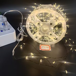 Guirlande lumineuse de Noël USB <span class=keywords><strong>600</strong></span> LED 20 mètres blanc chaud, fil vert étanche, décorative, effet pétard, avec télécommande et 8 modes - Product Image 6