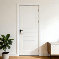 Porte intérieure en HDF blanc apprêté à six côtés avec bordure, pour placard, buanderie, ventilation, en bois