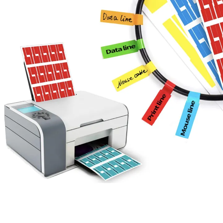 カスタム印刷ロゴ防水自己接着剤乱雑なケーブルを簡単に区別ワイヤー電子製品ラベルステッカー