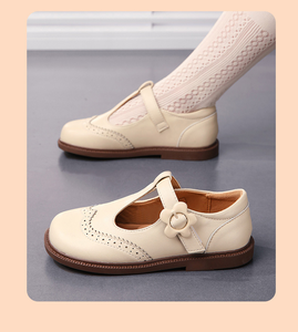 Chaussures vintage en cuir noir de bonne qualité pour bébés, enfants et jeunes enfants, personnalisables - Product Image 2