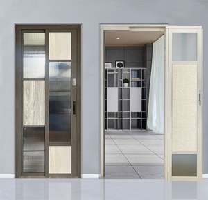 Porte coulissante double TOMA Lowes <span class=keywords><strong>en</strong></span> verre pour patio, chambre, extérieur, avec roulettes, à battant et pliante - Product Image 3