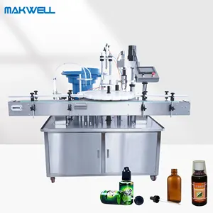 MAKWELL Automatic Small Bottle Liquid Eye Drops Reagent 3-in-1 Filling And Capping Machine