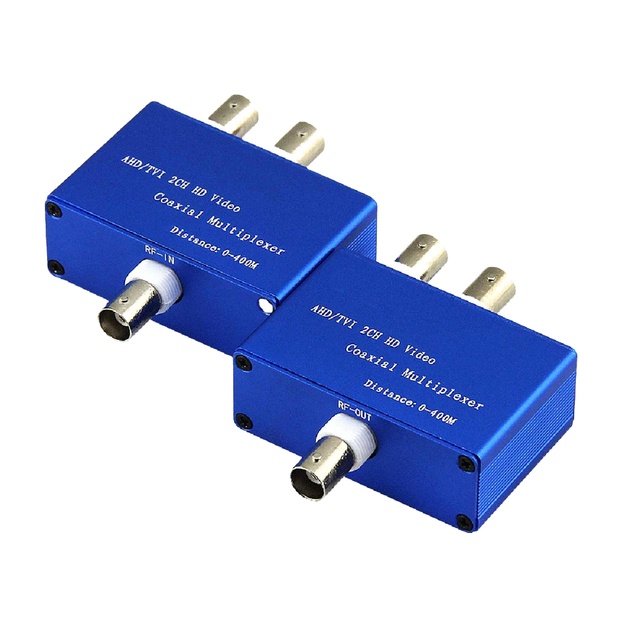 Analog Video Multiplexer 2 Channels HD CVI AHD TVI Coaxial Multiplexer for 2MP Camera by One Coaxial Cable