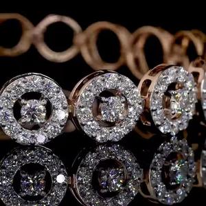 Pulsera de tenis para mujer de alta calidad recién llegada 10K 14K oro rosa moissanita diamante - Product Image 3