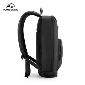 Kingsons Laptop <b>Backpack</b> 16 Inch Waterproof Business Travel Men's <b>Backpack</b> Solid Color <b>Black</b> - Product Image 2