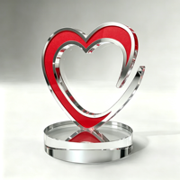 Trophée personnalisé de haute qualité en forme de cœur, en métal rouge et cristal gravé, médaille d'honneur pour récompense de gratitude ou cadeau pour les bénévoles
