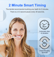 Brosse à dents électrique double face en gros avec miroir endoscopique visuel de la cavité buccale, étanche IPX7, 5 modes, rechargeable par USB