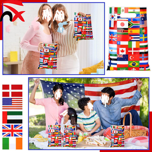 Borse Regalo con Bandiere Internazionali all'Ingrosso con Manici, Forniture per Feste in Plastica per Eventi Sportivi e Celebrazioni - Product Image 6