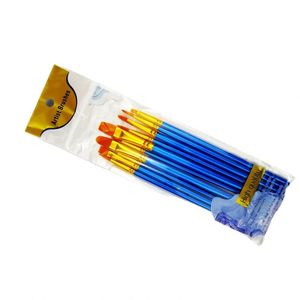 High Quality Custom Watercolor & Oil Art Brushes Wooden Handle Round Nylon Hair <b>Hook</b> Brush Set Customized Logo OEM Packaging - Product Image 1