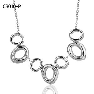 Amy Amy Fashion <b>Statement</b> <b>Necklace</b> Stainless Steel Rhodium Plated Geometric Design For Women Party Everyday Wearing - Product Image 1