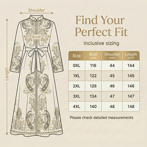 Abaya Estilo Dubái Color Marfil con Cinturón, Línea Boutique con Estampado Personalizado - Product Image 2