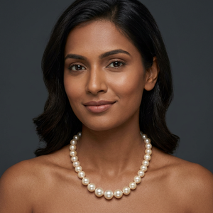 Collier de perles naturelles blanches rondes avec fermoir argenté, bijoux de mariage classiques pour femmes - Product Image 4