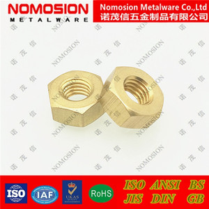 Tuerca hexagonal NOMOSION M8 de 14 mm, machinada por CNC, de latón, rosca métrica derecha - Product Image 2