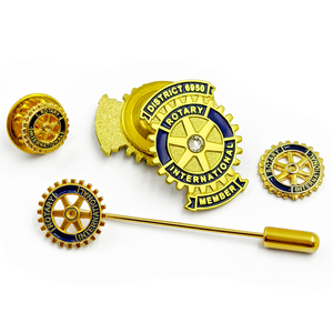 Vendita calda produttori di artigianato in metallo cina metallo massonico leoni club internazionale distintivo rotante smalto spilla personalizzato - Product Image 1