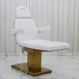 Table de massage esthétique de luxe en or 2025, mobilier de salon de beauté, lit pour cils, lit de beauté électrique, lit de massage facial - Product Image 3