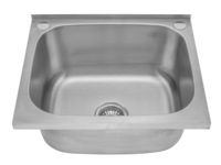 Évier de cuisine XinHe SUS 304 à montage supérieur, simple bac, sans robinet, trois trous, en acier inoxydable poli, avec égouttoir
