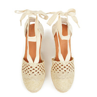 Espadrille à semelle compensée haute, corde de chanvre, sandales d'été pour femmes, nouvelle collection