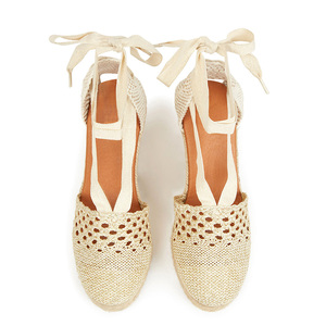Alpargata de verano de <span class=keywords><strong>cuerda</strong></span> de cáñamo, <span class=keywords><strong>sandalias</strong></span> de cuña de <span class=keywords><strong>plataforma</strong></span> alta para mujer - Product Image 3