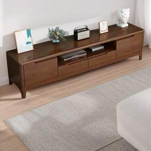 Ensemble de meuble TV et table basse en bois massif nordique avec tiroirs de rangement, meubles de salon - Product Image 4