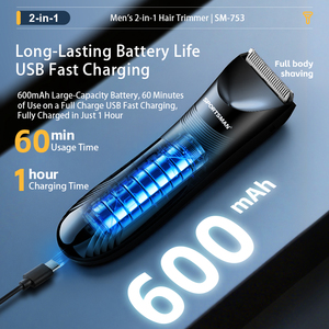 Nuovo Modello di Tagliacapelli per Uso Domestico con Base, Rasoio da <span class=keywords><strong>Uomo</strong></span>, Depilatore Facciale Ricaricabile USB 2-in-1 - Product Image 4