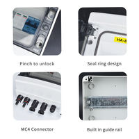 Boîtier de distribution solaire HA-36WAY 8 cordons DC 1000V, triple rangée, étanche IP65, en plastique PC/ABS, avec protection contre les surcharges et les surtensions