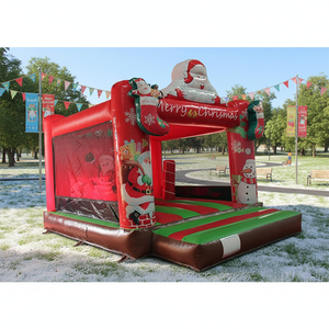 Château gonflable commercial de Noël, structure gonflable Père Noël, trampoline gonflable, aire de jeux gonflable pour fêtes de fin d'année - Product Image 1